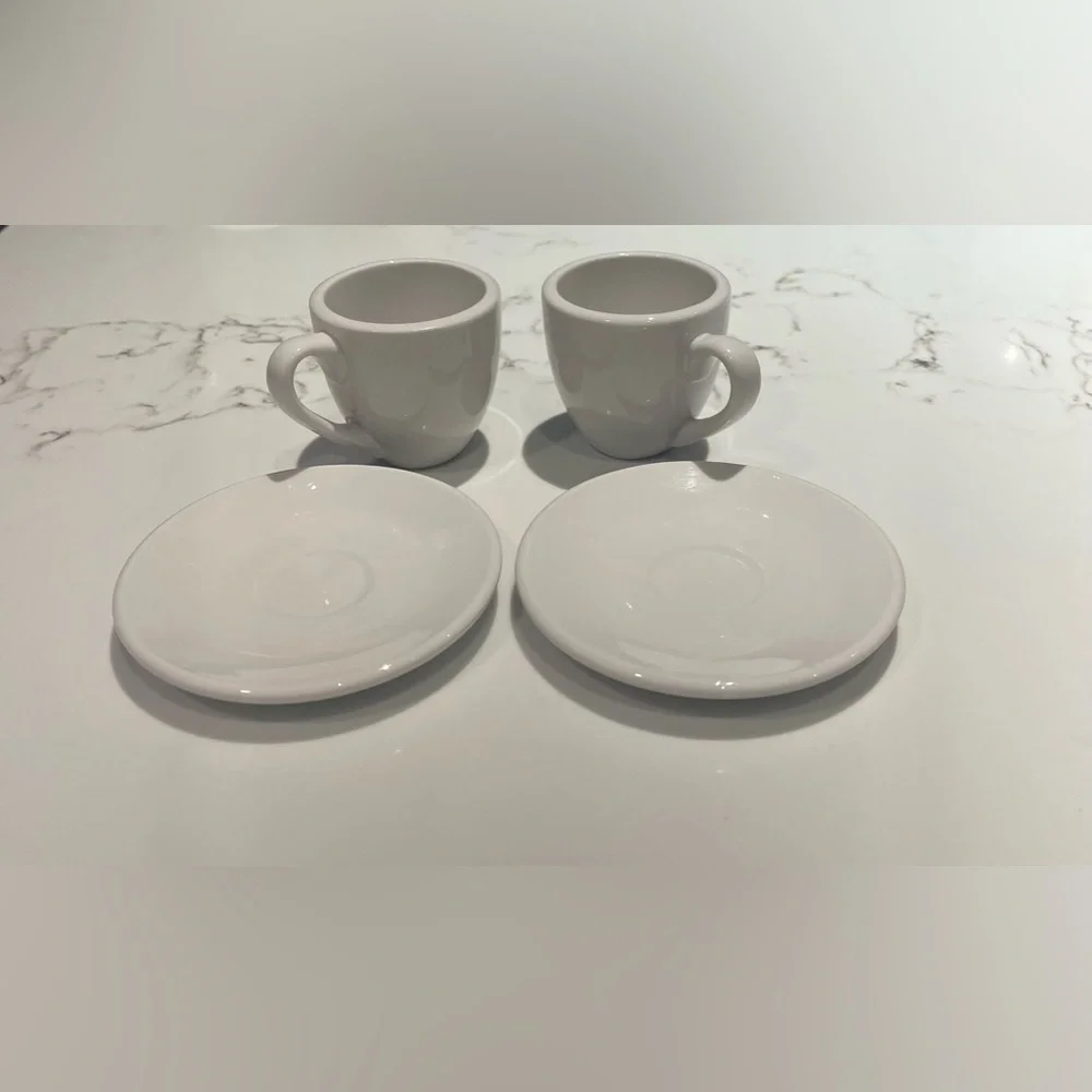 Konitz Coffee Bar Espresso Cups and Saucers 2 oz. New, Never Used.